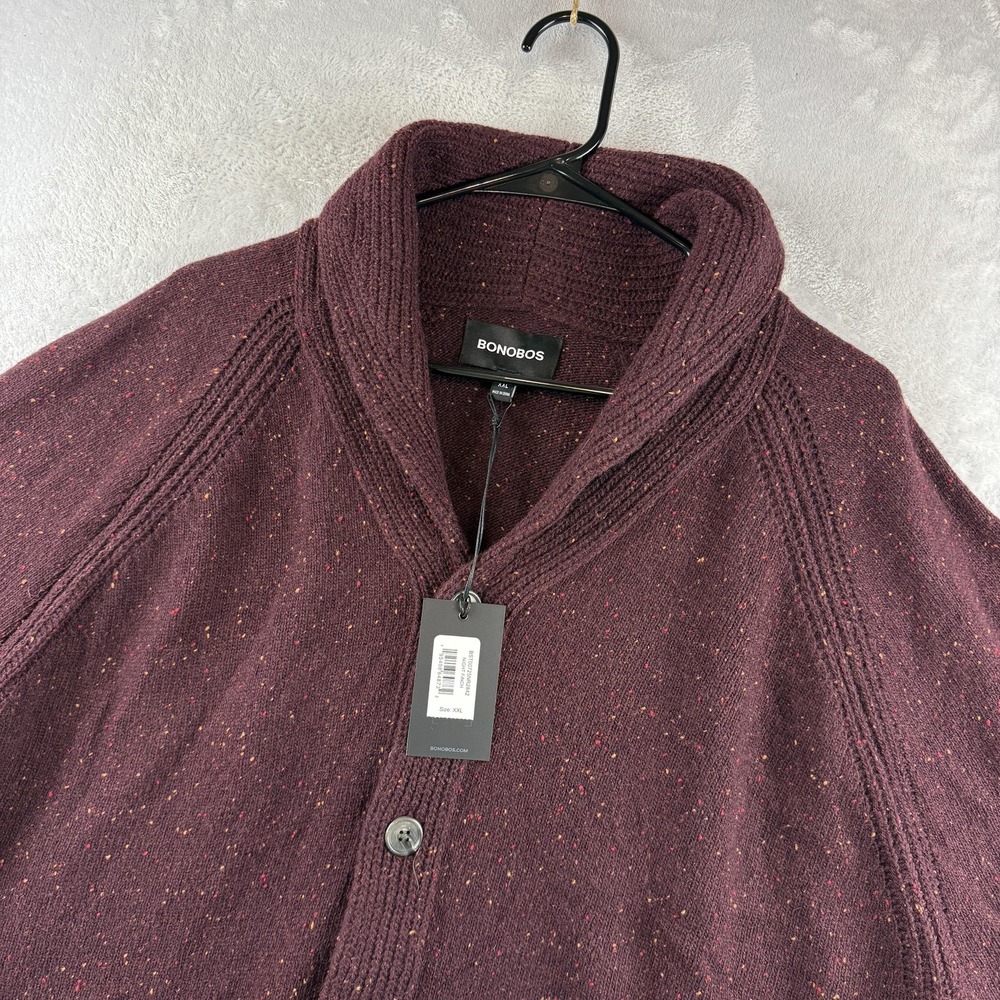 Bonobos Cardigan Sweater Mens 2XL Night Finch Shawl Collar Wool Speckled Knit